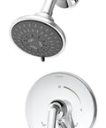 Elm Single Handle 5 Spray Shower Trim With Secondary Volume Control No Fuss Polished Chrome head and control dial set