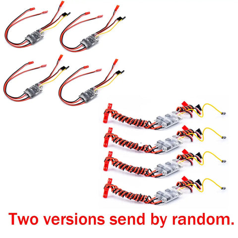 Bidirectional 5A Brushed ESC For RC Model Boats And Tanks, Dual Way Speed Controller, 2S-3S LiPo, 4 pack, two versions shown