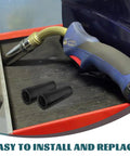 Top Notch Welding Nozzle Tips And Connecting Rods For Mig Torch Gas Shielded Arc Jobs Easy To Use Design with black plastic tips.