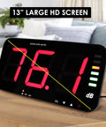Pro Grade Decibel Meter And Sound Level Meter With 13 Inch HD Display On Wooden Table