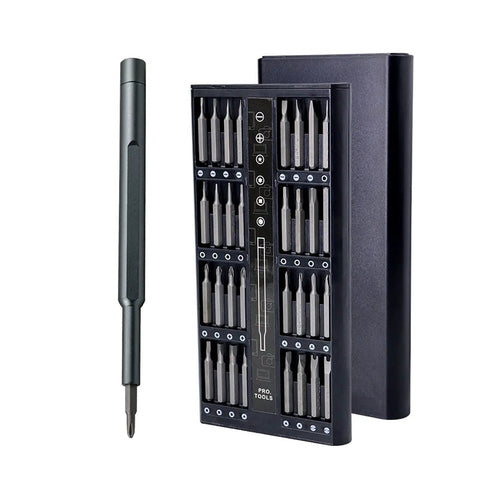 Heavy Duty 63 In 1 Precision Screwdriver Set With Magnetic Bits For Phone Repair Including Torx And Hex Heads Built To Last A Lifetime, aluminium handle case