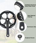 48T Steel Chainring Crankset With 170mm Arms And Aluminum Single Cover Fits Single Speed And 6 7 8 9 Speed Bikes MTB And Road Bikes Black Tough Steel Build