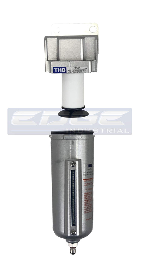 Industrial Grade High Flow In Line Air Filter And Water Trap 5 Micron Metal Bowl One Half Inch NPT Heavy Duty Unit