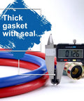 Heavy Duty 4Ft Washer Hoses Dual Color Burst Proof Water Supply Lines 3 Quarter Inch Fittings For Hot And Cold Laundry Washers 2 Pack With Leakproof Washers And Easy Install, thick gasket seal