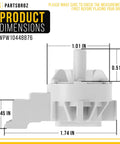 Drop In Washer Water Level Pressure Switch Replacement For Whirlpool Maytag Amana Crosley with dimensions labeled