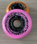 Inline Skate Replacement Wheels Set For 68 72 76 80mm Durometer 92A Outdoor Indoor Asphalt Formula Pink with black hub