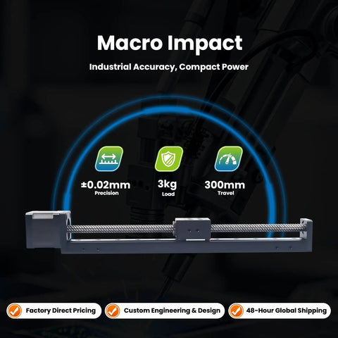 Micro Linear Actuator Stage 30mm Wide Lead Screw Driven Crazy Precise 0.02mm Repeatable Travel For Medical Robotics CNC and 3D Printing