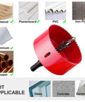 4 Inch HSS Bi-Metal Hole Saw With Arbor And Mandrel, Pro Grade M42 Bi-Metal Cutter for drywall, plywood, PVC, aluminum