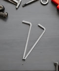 Heavy Duty Two Piece Ball End Hex Key Wrench Kit Made From Super Strong CRV Alloy Steel With Matte Chrome Coating For Long Lasting Corrosion Resistance And Easy Grip During Tough Home Repair Jobs Or Garage Mechanic Work Today, two hex keys