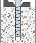 Illustration of Titen HD 1/4 In X 3-1/2 In Zinc-Plated Countersunk Head Heavy-Duty Screw Anchor installed in concrete