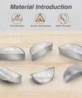 Six Pearl Cloud Quartz Cabinet Pulls 2 Pack, Brushed Nickel Semicircle Drawer Handles on wooden surface