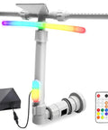 Pool Fountain With Lights For Above Ground And Inground Pools Dual Layer Spray Solar Powered Waterfall Sprinkler Chiller And Aerator Outdoor Swimming Pool Water Feature Accessory In Light Gray