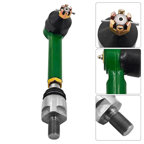 Beefy Tie Rod Kit Fits Tractor Models 6115D 6420 6320 6120 6220 6415 6215 6520 6603 And More For Rock Solid Steering, Easy Install, Durable Alloy Build, Real Value For Everyday Field Work., green steel tractor tie rod kit with threaded ends and ball joint