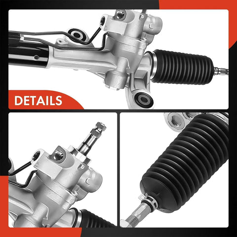 Close-up details of Hydraulic Power Steering Rack And Pinion For Honda Accord 2008 2009 2010 2011 2012 Left Hand Drive With Inner Tie Rods And Dust Boots