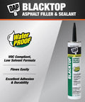 Low VOC Blacktop Asphalt Sealant Crack Filler No Heating Required Easy Crack Fix Long Lasting Repair Product Front View