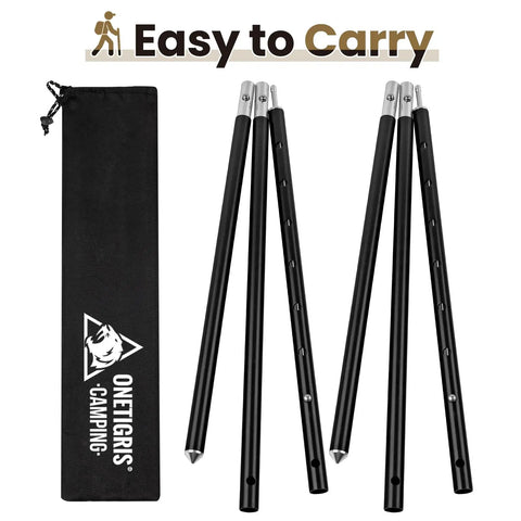 Ultra Durable Aluminum Tent Poles Set Of 2 Adjustable Telescoping Poles For Tents Tarps Canopies Awnings And Shelters Built To Last