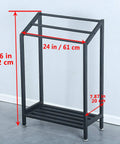Industrial Indoor Outdoor Free Standing Towel Rack With Shelf, Dope 3 Tier Metal Towel Stand In Black Finish, 24 W x 11.8 D x 36 H
