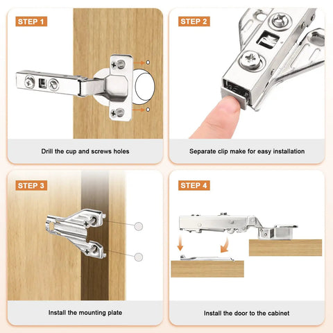 Top Shelf Full Overlay Soft Closing Cabinet Hinges With Hassle Free Clip On Face Frame Mounting, Heavy Duty Zinc Alloy Nickel Hardware That Closes Smooth As Butter, Gotta Have Home Improvement Staples