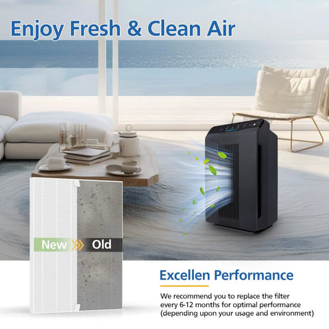 Comparison of new and old filters for Replacement Filter H For Winix 5500-2 And AM80 Air Purifiers with True HEPA Filtration.