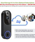 1080P Wireless Video Doorbell Camera For Outdoor Use And Smart Home Ready With AI Human Detection And Instant Alerts Night Vision