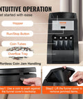 Efficient US Coin Sorter And Wrapper Machine With Four Large Coin Tubes, intuitive operation labels, black