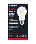 Dimmable LED Filament Bulbs S12416 810 Lumens 8W A19 E26 Medium Base 3500K Neutral White packaging front display
