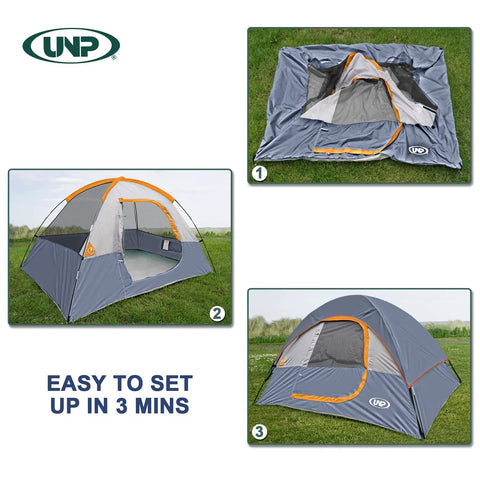 Ultra Lightweight 2 Person Camping Tent With Rainfly, Waterproof And Windproof Dome Shelter setup steps in grassy field