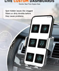 Bluetooth OBD2 Scanner For DIYers displaying live engine data on smartphone mounted in car dashboard