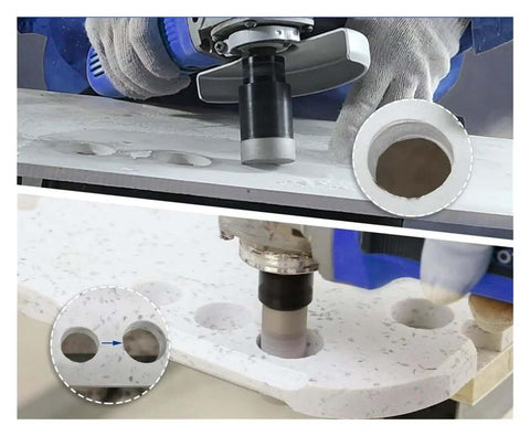 Heavy Duty 7pc Diamond Tile Hole Saw Kit With Vacuum Brazed Core Bits For Fast Drilling On Porcelain Granite And Ceramic Using Standard SDS Adapter drilling stone tile