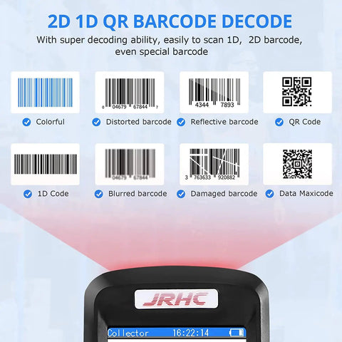 3 In 1 Portable Inventory Scanner With 2.4G Wireless Connection And 2.8 Inch LCD Screen For 1D And 2D Barcodes scanning various codes
