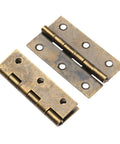 2 Pack Antique Bronze Butt Hinges Straight Up Premium Vintage Decorative Hardware For Cabinet Drawer Doors Jewelry Box Wood Storage Hella Sturdy Smooth Installation Easy Setup, showing detailed metal design.