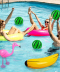 Luau Party Inflatable Decor Set 2 Pack Fringed Coconut Trees 4 Inflatable Watermelons 12 Monstera Leaves 12 Hawaiian Flowers