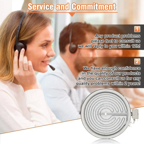 Customer support staff and Upgraded 9 To 10 Inch Radiant Surface Element for Frigidaire Electrolux Kenmore Cooktops.