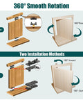 Heavy Duty Hidden Door Pivot Hinge For 360 Degree Rotation, 573 Lb Load Bearing, Stainless Steel Concealed Door Hardware By Tuykay diagram