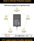 Diagram of 24W power supply with protection features for Under Cabinet LED Lighting Kit With Four Way Parallel Connection Touch Control
