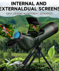 Portable Auto-Focus Refractor Telescope With 80mm Aperture And 300mm Focal Length featuring dual internal and external screens