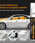 Car beside white scratch repair pen for chips and scuffs, featuring Kia Wolf Gray Touch Up Paint Kit C7S US6 color match