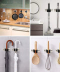 Heavy Duty Stainless Steel Mop And Broom Holder Wall Mount 2 Pack Broom Hanger Organizer for efficient tool storage