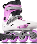 Ride Ready Inline Skates For Adults Unisex Fitness Roller Blades Built With Durable Metal Frame And Integrated PP Shell, Size 5-13, White