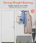 Two Pack Wall Mounted Coat Rack And Set Of Built Tough Heavy Duty Hooks For Entryway Black Space Aluminum Hanger Rack Hat Key Holder