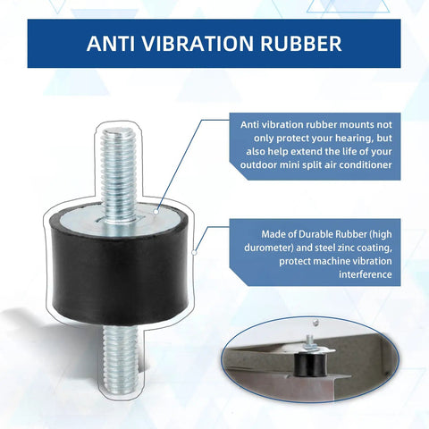 M8 Rubber Vibration Isolator Mounts 30x20mm with studs for anti vibration and noise reduction use