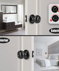 12 Pack Matte Black Privacy Door Knobs With Hardware For Bedroom And Bath, Keyless Lockset, Easy Install, shown on interior doors