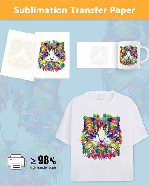 170 Sheets Sublimation Paper 125Gsm 8 By 11 Inch A4 Heat Transfer For Any Inkjet Printer With Sublimation Ink T Shirt Mug