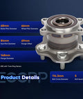 Rear Wheel Hub Bearing Assembly OE 512388 Set Of 2 With ABS for Nissan Altima, showing dimensions and features in detail.