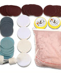 Glass Polishing Kit 34Pc Set For Windshields And Glass Scratch Remover Tool with cerium oxide powder and pads.