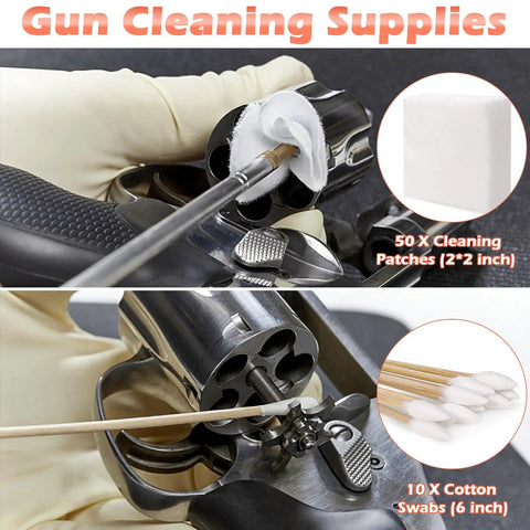 Using 4 In 1 CLP Gun Lubricant Kit With 2 Oz Fine Mist Sprayer And 1 Oz Needle Oiler, Cleaning Patches And Swabs on revolver