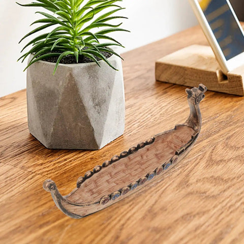 Dope Viking Dragon Ship Model Resin Sculpture For Home Decor Nautical Desk Ornament Pirate Style Boat Statue