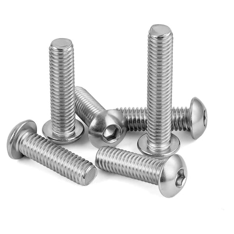 Top Shelf Durable M8 1.25 X 25 Millimeter Button Head Socket Cap Screws 25 Pack Corrosion Proof 304 Stainless Steel Hex Drive Bolts