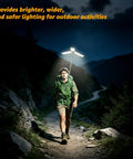 Hiker with Rechargeable Camping Lantern With Stand And Telescopic Pole 8000mAh Power Bank 8 Modes Waterproof at night