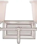 Dope Mid Century Vanity Light Pair In Brushed Nickel 15 Inch Two Light Wall Mount Fixtures For Bathrooms And Hallways Over Mirror